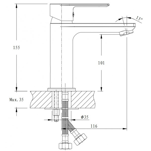 Змішувач для умивальника Haiba Alex 001 (HB0879)