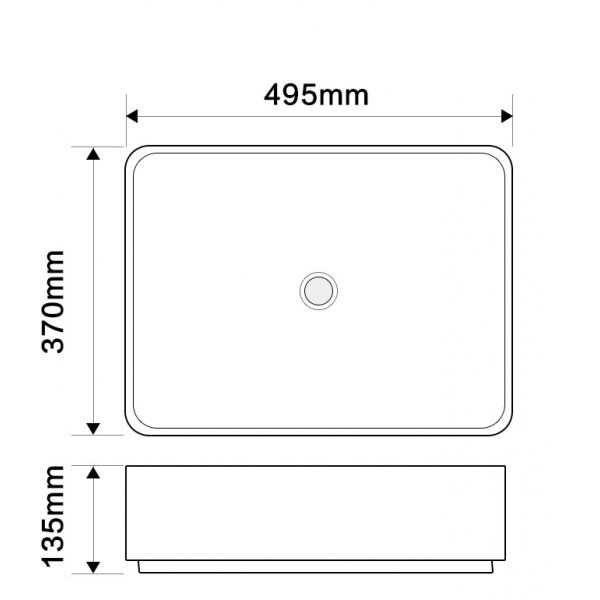 Раковина накладна Mixxus Premium BEVEL-0102 MARBLE 495х370х135mm (MP6519)