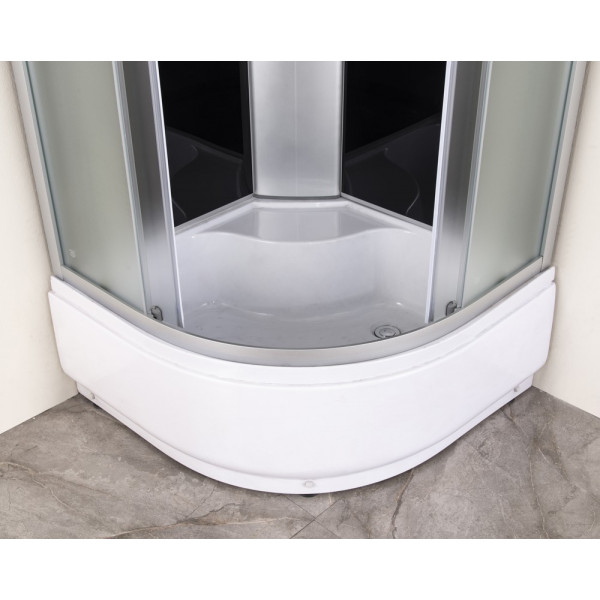 Бокс душовий без гідромасажу Mixxus STRONG SB01-90x90x215-GR SATIN з високим піддоном (MI6885)