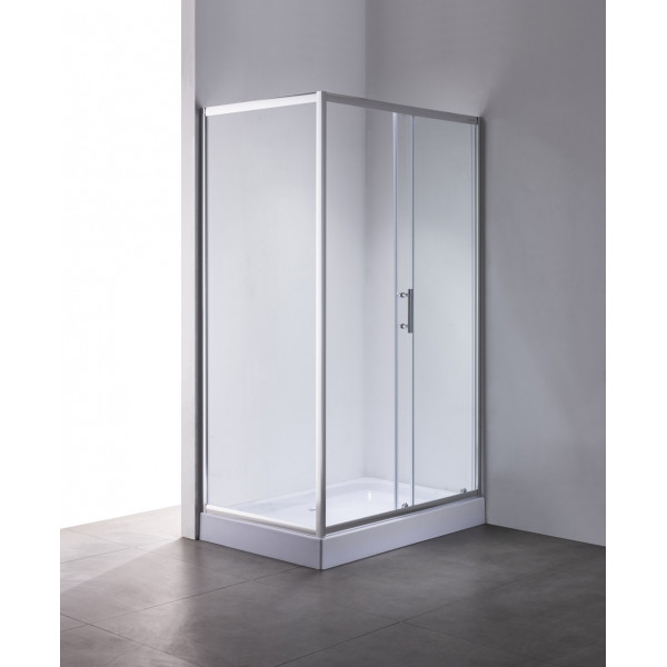 Душова кабіна з низьким піддоном Mixxus HARD SCT01-100x80x198-TR CHROME прозоре скло 5мм (MI6908)