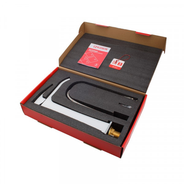 Змішувач для умивальника Koer KB-13007-04 високий (Колір хром+білий) (KR5153)