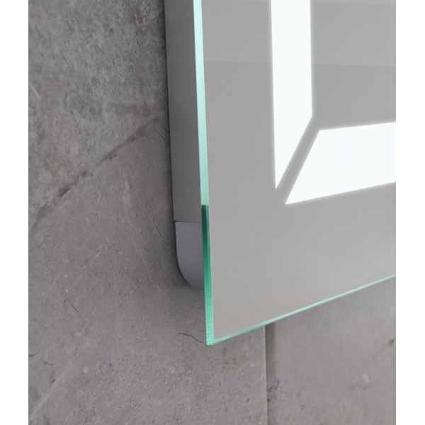 Дзеркало Mixxus LIGHT MR01-70x50 з Led Touch, Anti-fog, димером, регулятором яскравості, годинником (MI6000)