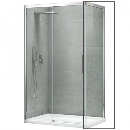 Бічна стінка до кабіни Koer SR SW05-90x200-TR-01 прозоре скло Easy Clean 6мм, хром (KR5407)