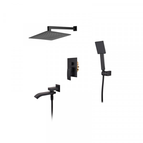 Вбудована душова система із змішувачем Koer KB-66007-05 (Колір чорний) (KR3465)