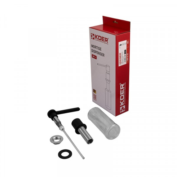 Дозатор для мийного засобу врізний Koer SDB-03-05 300 мл (колір чорний) (KR5633)