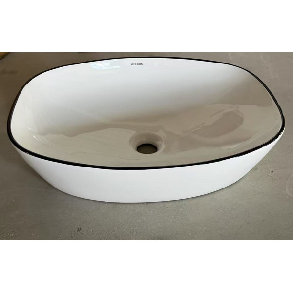 Раковина накладна Mixxus Premium DIVERSE-0109 EDGE BLACK 500х380х140mm (MP6549)