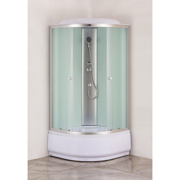 Бокс душовий без гідромасажу Mixxus STRONG SB01-90x90x215-FB SATIN з високим піддоном (MI6884)