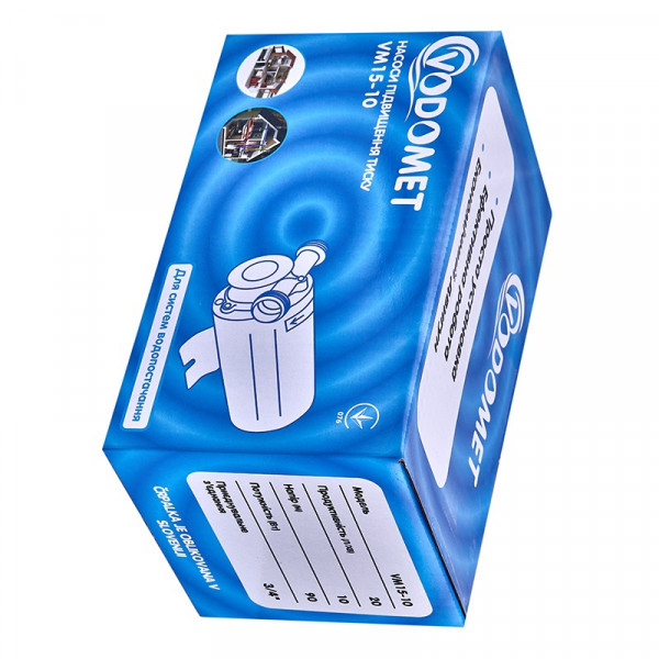 Насос підвищення тиску Vodomet VM15-10 Н=10М, Q=1,2кбМ, P=90Вт (корпус - нерж) (VO4205)