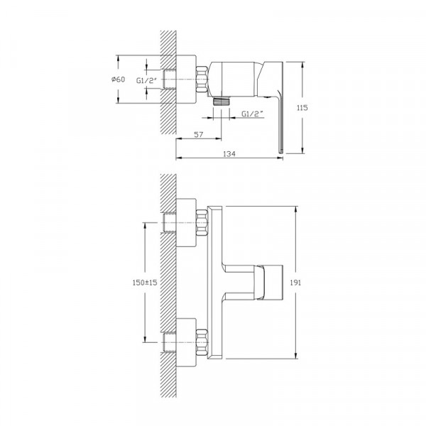 Змішувач для душа Haiba Kubus 003 (HB0797)