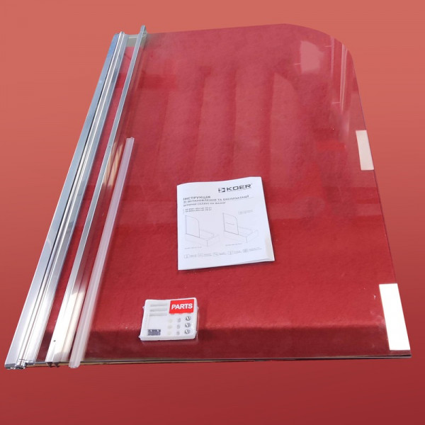 Шторки скляні на ванну Koer SR BS01-80x140-TR-01 прозоре скло 6мм, хром (KR5400)