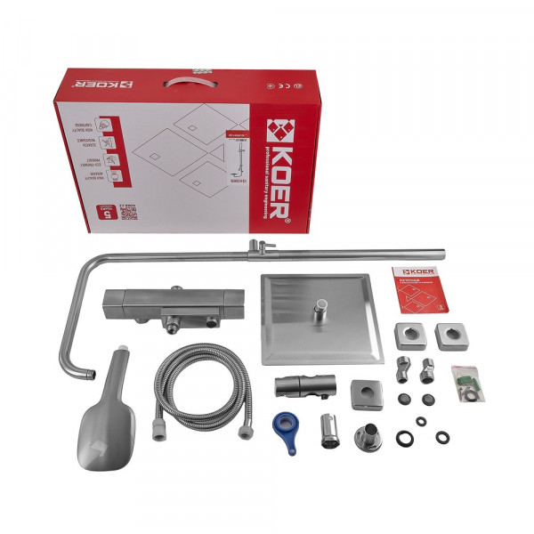 Термостатична душова колона зі змішувачем Koer KI-57017-02 (з нерж. сталі) (KR4788)