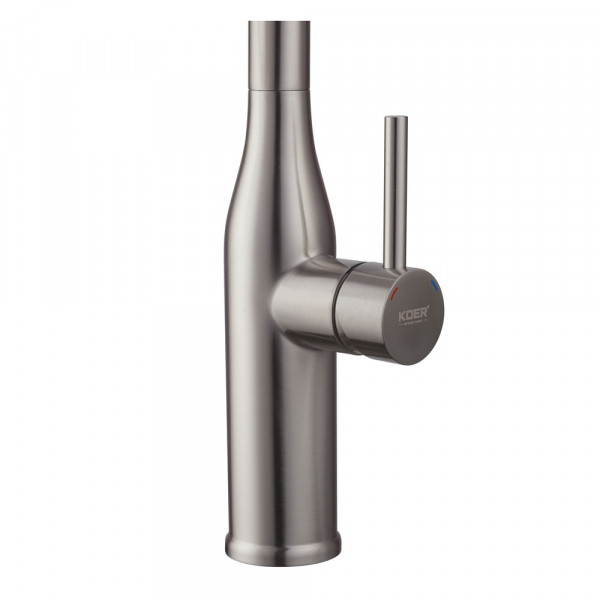 Кухонний змішувач з висувним виливом KOER KI-70004-02 (нерж. сталь) (KR3385)