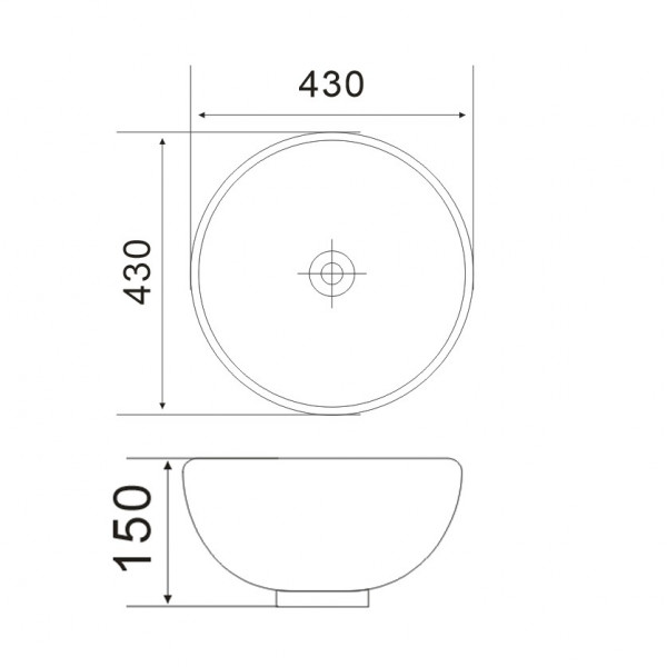 Раковина накладна Mixxus Premium ELLIPSE-0205 430х430х150mm з переливом (MP6530)