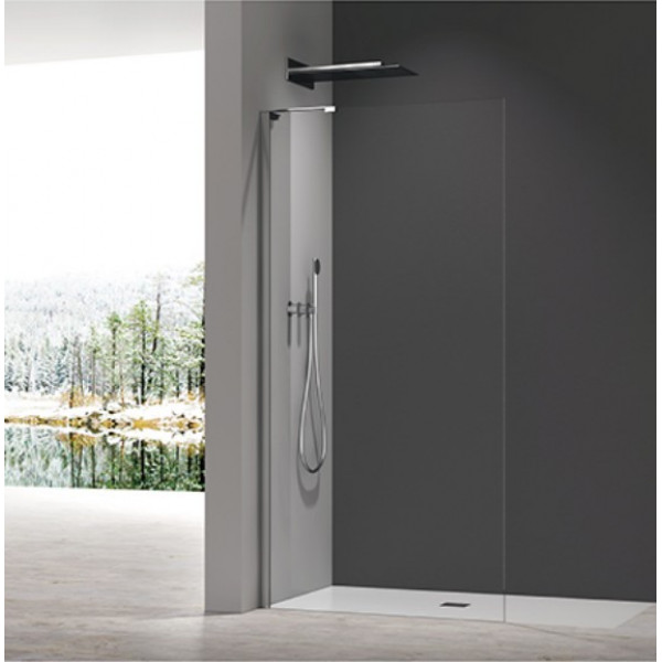 Душова перегородка Koer SR SP02-100x200-TR-07 Walk-In прозоре скло Easy Clean 8мм, графіт (KR5397)