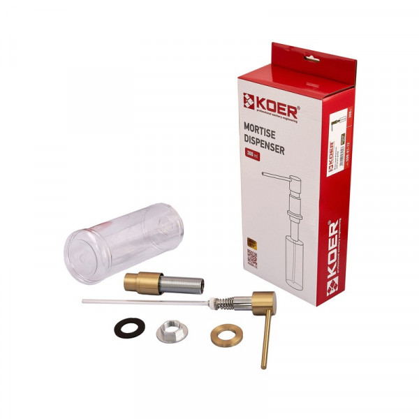 Дозатор для мийного засобу врізний Koer SDB-01-12 300 мл (колір матове золото) (KR5628)