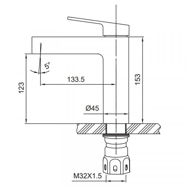 Змішувач для умивальника Koer KI-10016-02 (з нерж. сталі) (Колір нерж) (KR4789)