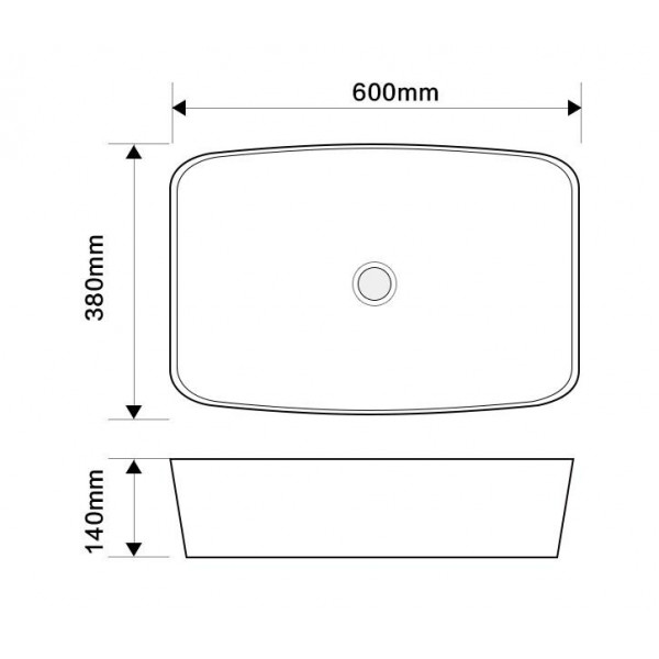 Раковина накладна Mixxus Premium DIVERSE-0111 600х380х140mm (MP6561)