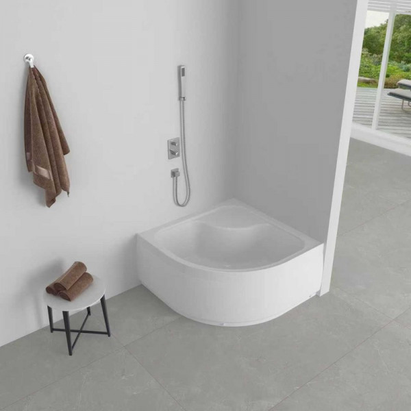 Душовий піддон високий Mixxus Strong ST01-90x90x40 з сифоном напівкруглий діаметр зливу 52 мм (MI8160)