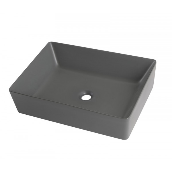 Раковина накладна Mixxus Premium QUADRO-0108 GRAY 550x390x145mm (MP6652)