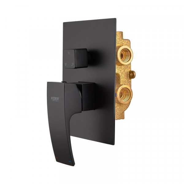 Вбудована душова система із змішувачем водоспад Koer KB-68007-05 (Колір чорний) (KR3467)