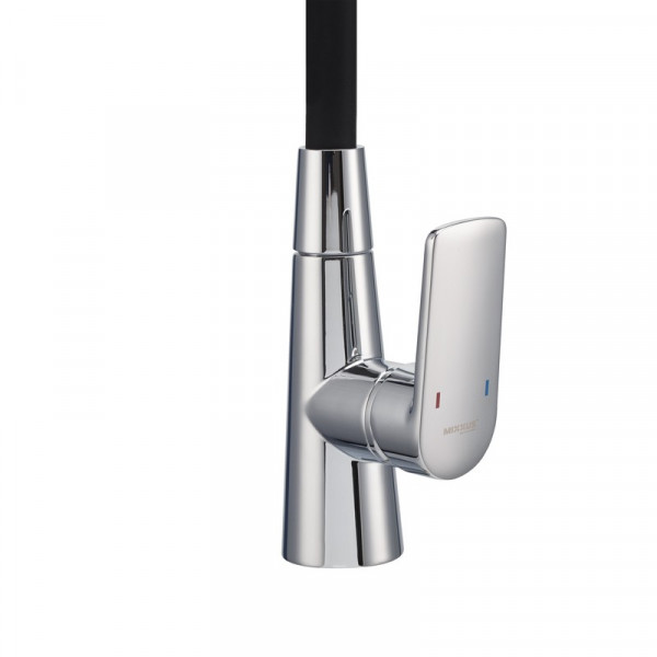 Змішувач для кухні Mixxus Premium Matis 011-T (NUT) Refl.Black (Колір хром+силік.вилив чорний) (MI8266)