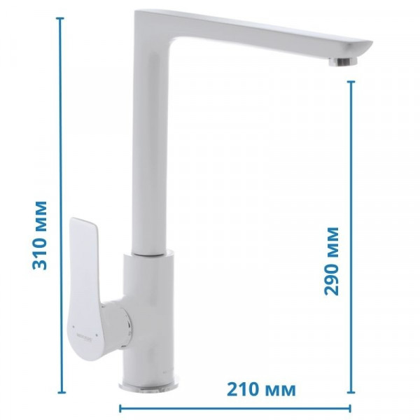 Змішувач для кухні Mixxus Premium Eva 017 Білий (MI5810)