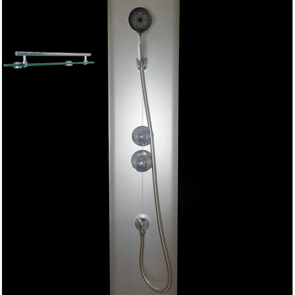 Бокс душовий без гідромасажу Mixxus STRONG SB01-90x90x215-GR SATIN з високим піддоном (MI6885)