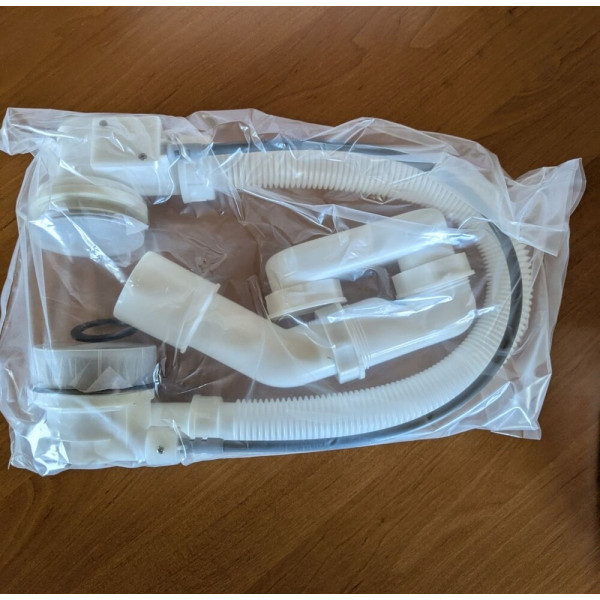 Сифон для ванни Koer BD-04-05 напівавтоматичний з переливом, без ревізії (Колір чорний) 1 1/2'' (KR5443)