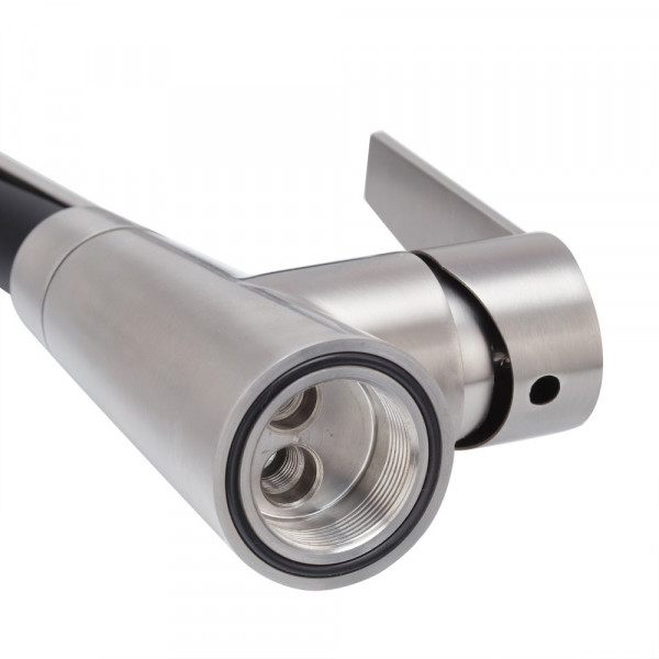 Кухонний змішувач з чорним силіконовим виливом Koer KI-70022-02 (з нерж. сталі) (KR4799)