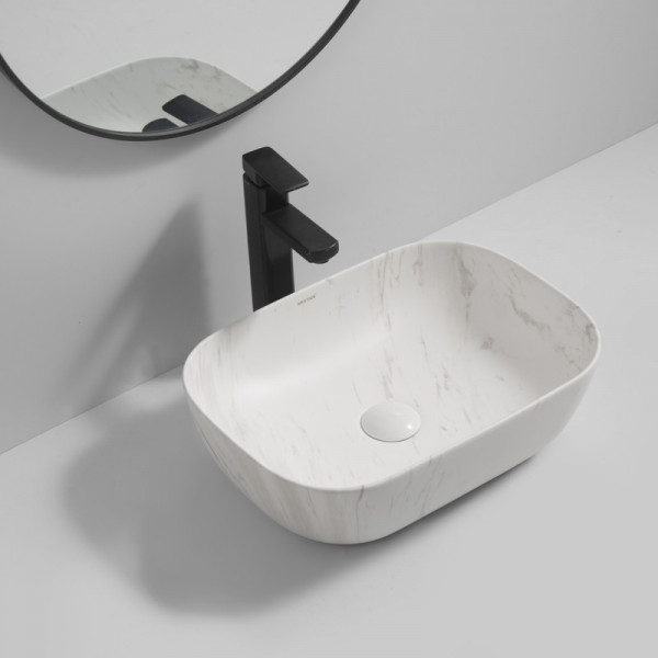 Раковина накладна Mixxus Premium DIVERSE-0112 MARBLE 455х325х135mm (MP6543)