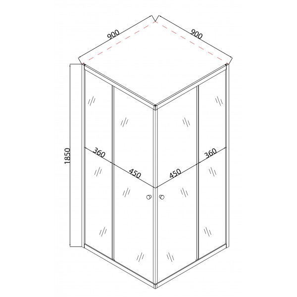 Душова кабіна без піддону Mixxus CUBIC SC01-90x90x185-TR CHROME прозоре скло 4мм (MI6906)
