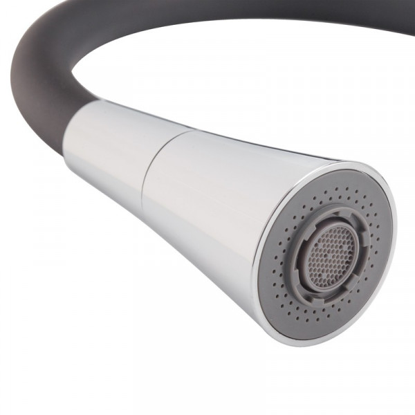 Змішувач для кухні Mixxus Premium Matis 011-T (NUT) Refl.Black (Колір хром+силік.вилив чорний) (MI8266)