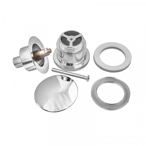 Донний клапан для раковини універсальний (з/без переливу) Koer PW-01-01 автоматичний (Click-Clack) (Колір хром) 1 1/4'' (KR3400)