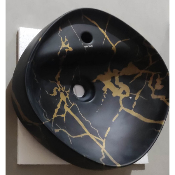 Раковина накладна MIXXUS PREMIUM WAVE-0201 MARBLE 430х430х150mm з отвором під змішувач (MP6536)