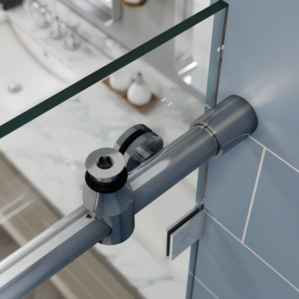 Двері в нішу Koer SR SD06-140x220-TR-07 прозоре скло Easy Clean 8мм, графіт (KR5369)