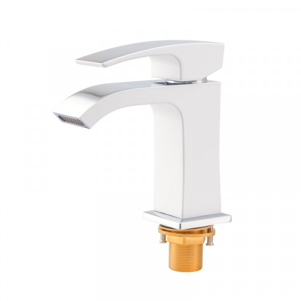 Змішувач для умивальника Koer KB-12007-04 (Колір хром+білий) (KR5151)