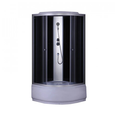 Бокс душовий без гідромасажу Mixxus STRONG SB01-90x90x215-GR SATIN з високим піддоном (MI6885)