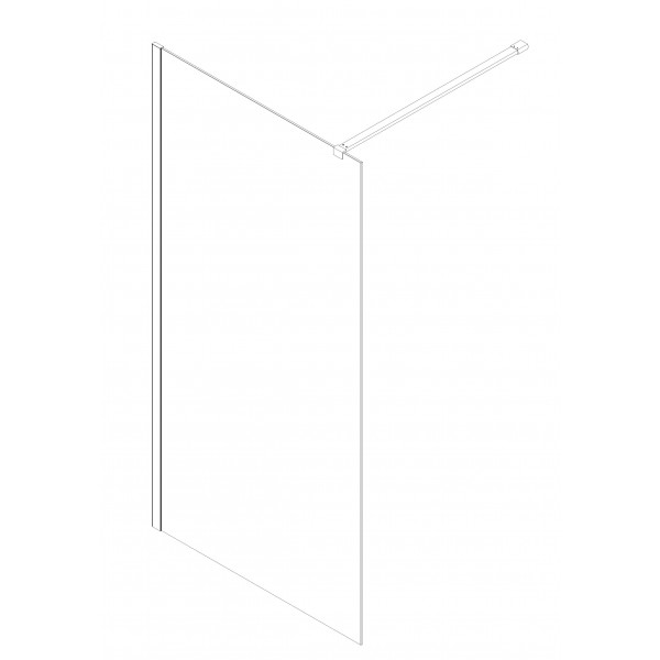 Душова перегородка Koer SR SP01-120x200-TR-01 Walk-In прозоре скло Easy Clean 8мм, хром (KR5394)