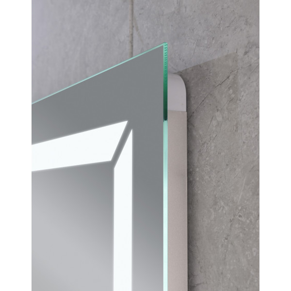 Дзеркало Mixxus LIGHT MR01-80x60 з Led Touch, Anti-fog, димером, регулятором яскравості, годинником (MI5998)