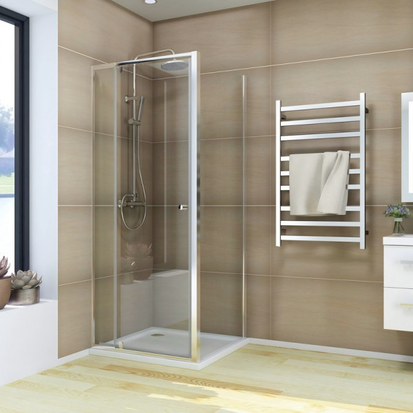 Душова кабіна без піддону Koer SR SC05-90x90x195-TR-01 прозоре скло Easy Clean 6мм, хром (KR5363)