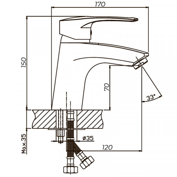 Змішувач для умивальника Haiba GERMES 001 (HB0139)
