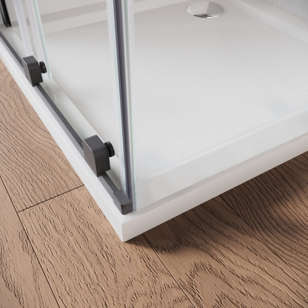 Двері у нішу Walk-In розсувні Koer SR SD07-120x200-L-TR-07 прозоре скло Easy Clean 8мм Графіт (KR5688)