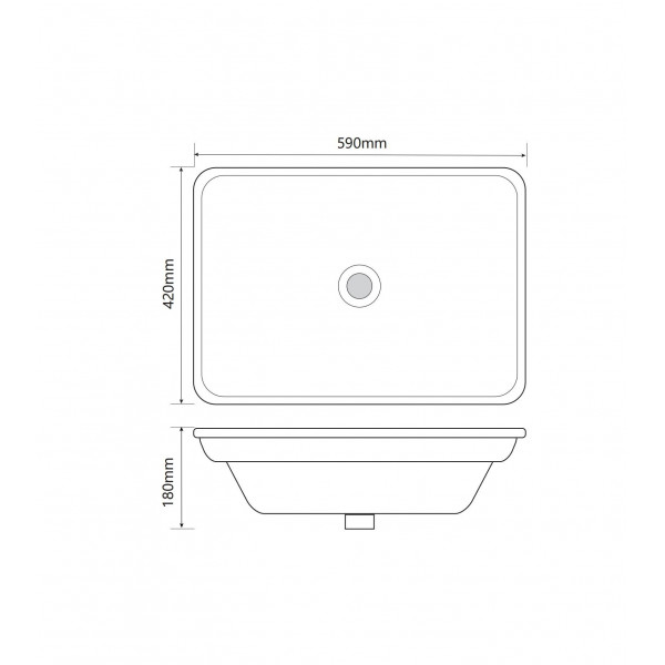 Раковина врізна на стільницю Mixxus Premium STYLE-1601 590х420х180mm з переливом (MP6570)