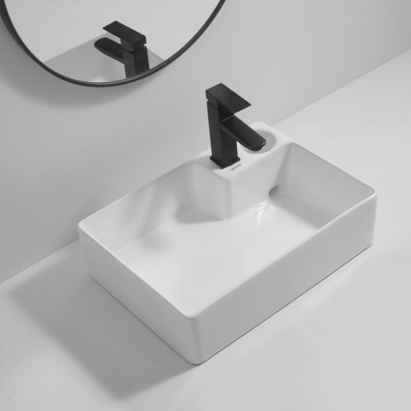 Раковина накладна Mixxus Premium STYLE-0201 520х375х140mm з донним клапаном та отвором під змішувач (MP6511)