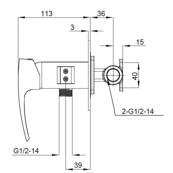 Змішувач для гігієнічного душу Koer KB-23007-04 (Колір хром+білий) (KR5162)