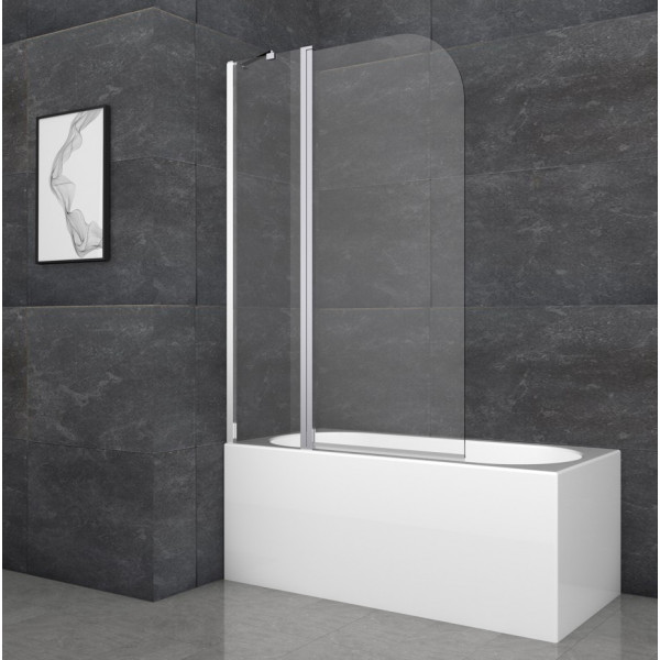 Шторки скляні на ванну Koer SR BS03-95x140-TR-01 прозоре скло 6мм, хром (KR5402)