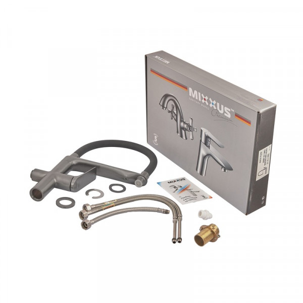 Змішувач для кухні Mixxus Premium DERBY 021 (NUT) GRAPHITE REFL.BLACK з виходом для питної води  (MI6612)