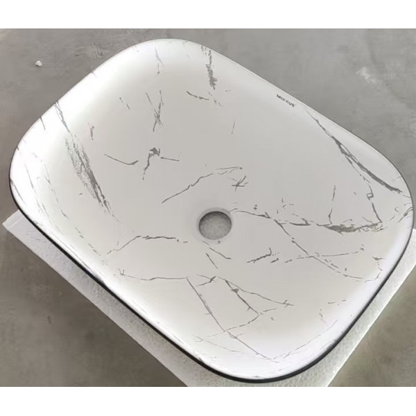 Раковина накладна MIXXUS PREMIUM DIVERSE-0112 MARBLE-BLACK 455х325х135mm (MP6541)