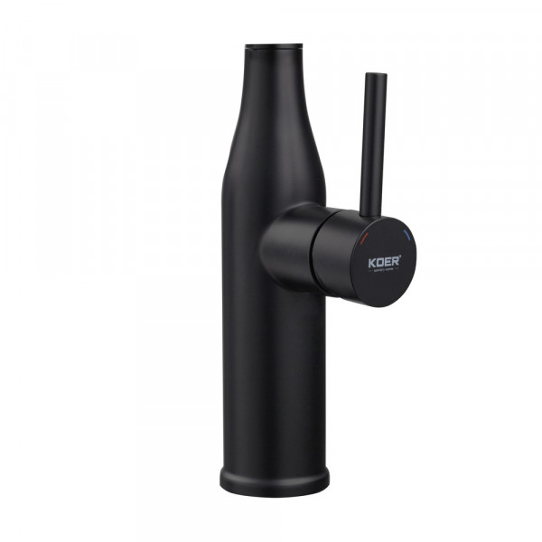 Змішувач для кухні Koer KI-70005-05 з чорним силіконовим виливом (нерж. сталь) (KR5005)