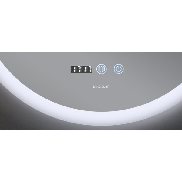 Дзеркало Mixxus PLAIN MC10-60 з Led Touch, Anti-fog, димером, регулятором яскравості, годинником (MI6013)